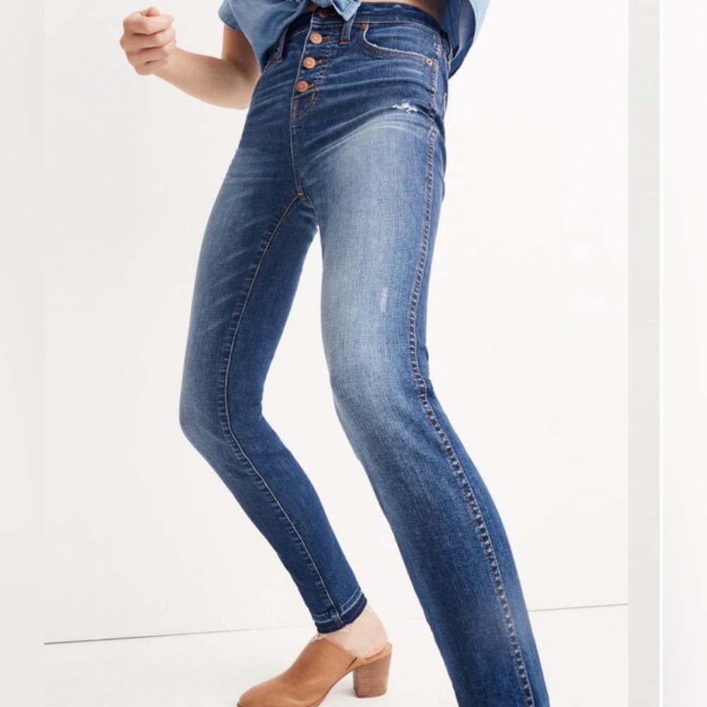 NWT Madewell Tall 10" High-Rise Skinny Jeans: Drop-Hem Edition Size 25 - Picture 2 of 13